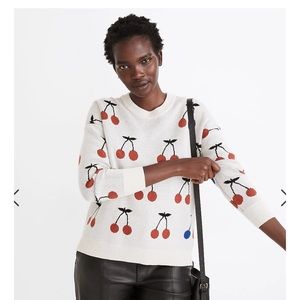 Madewell Cherry Jacquard Pullover Sweater
